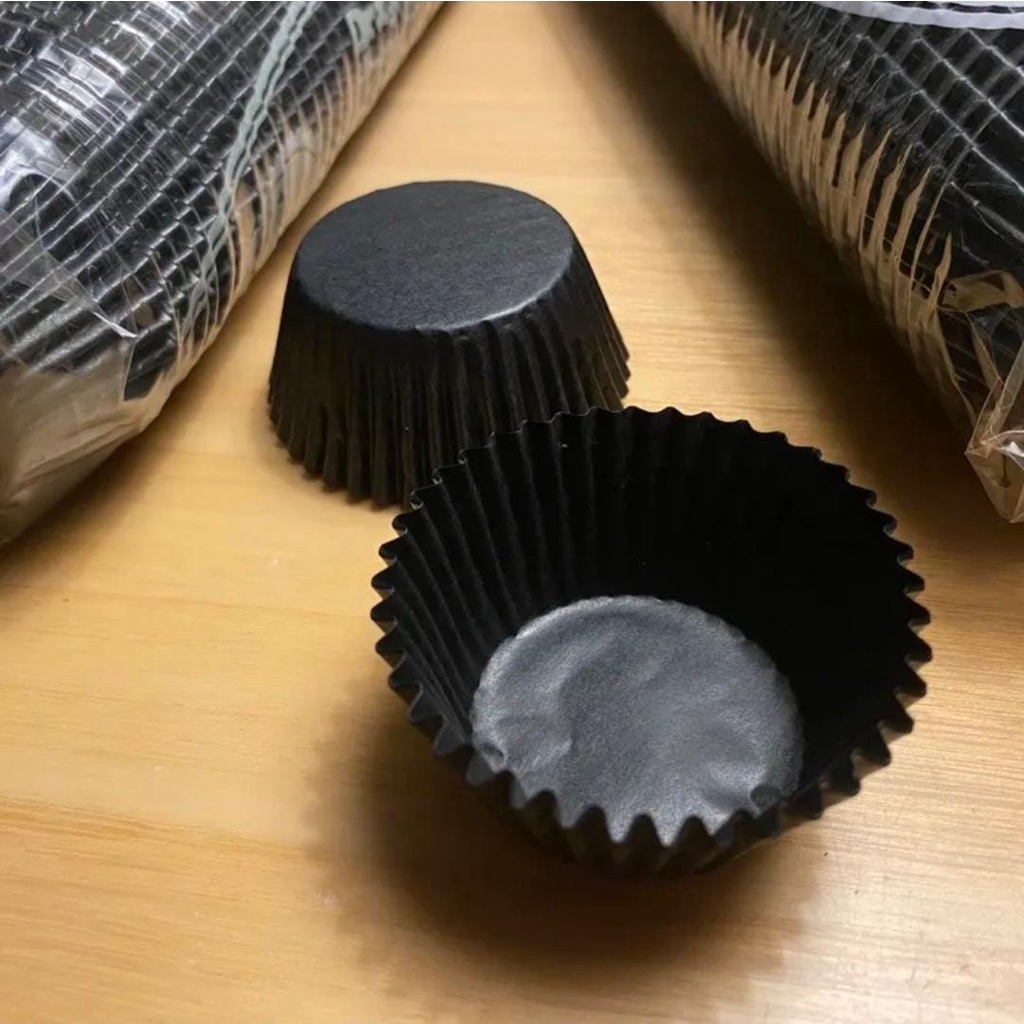 Cup Cake Nastar / Cup Cake Case Nastar Glassine Hitam isi 100 PCS