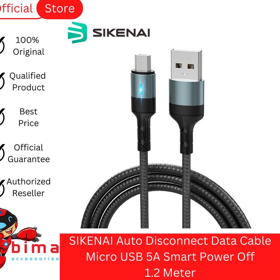 ✸ Data Kabel Auto Disconnect Smart Power Off Data Cable Fast Charging  Micro USB 5A 1.2M SIKENAI CX-