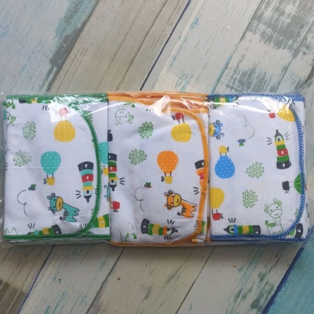 3 Pcs Amet Gurita Tali dan Rekat Bayi Polos Motif Warna