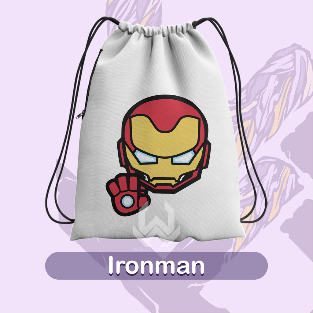 Tas Serut / String Bag Full Print Ironman