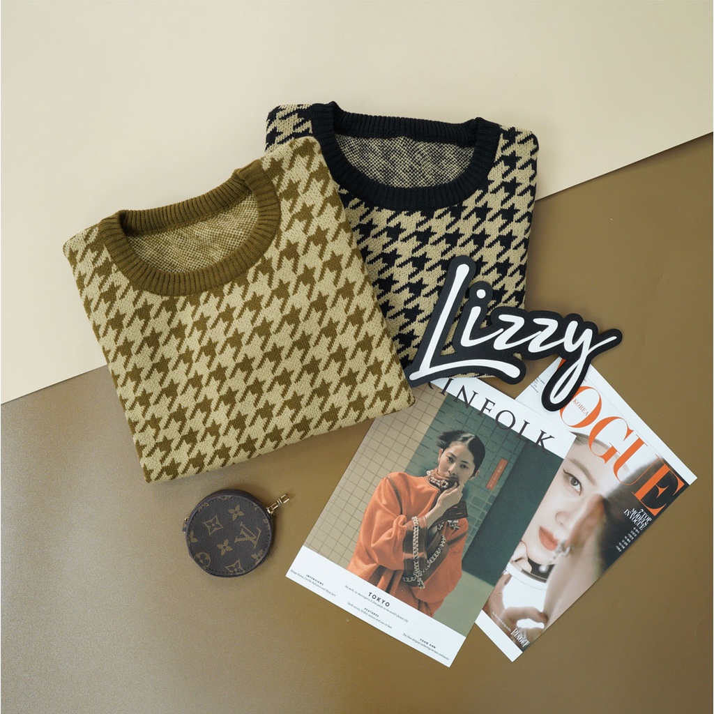 Lizzy - SWEATER HOUNDSTOOTH PREMIUM