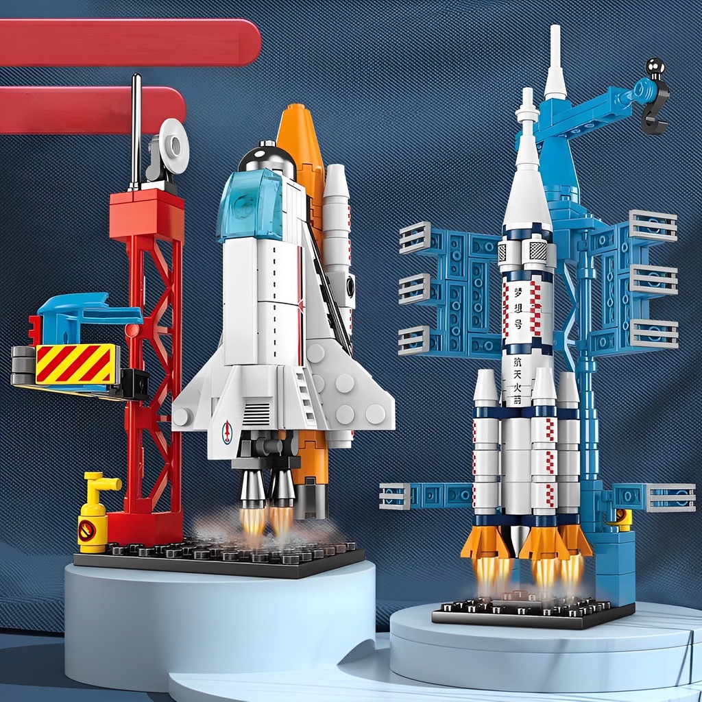 Space Shuttle Balok 130pcs | Mainan Anak Laki Laki Susun Balok Edukasi | Kado Ulang Tahun Anak Cowok