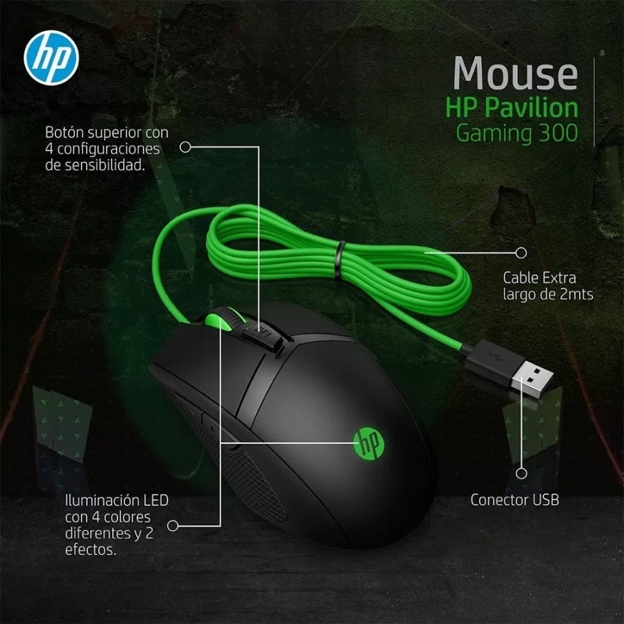 PROMO HP PAVILION GAMING MOUSE 300 BLACK - GARANSI 1 TAHUN