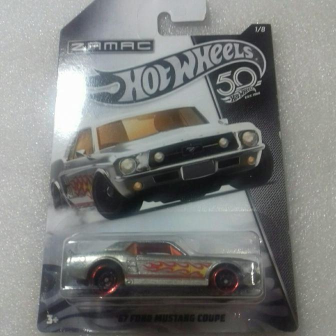HOT WHEELS 67 FORD MUSTANG COUPE. HW ZAMAC 50TH ANNIVERSARY EST.1968.