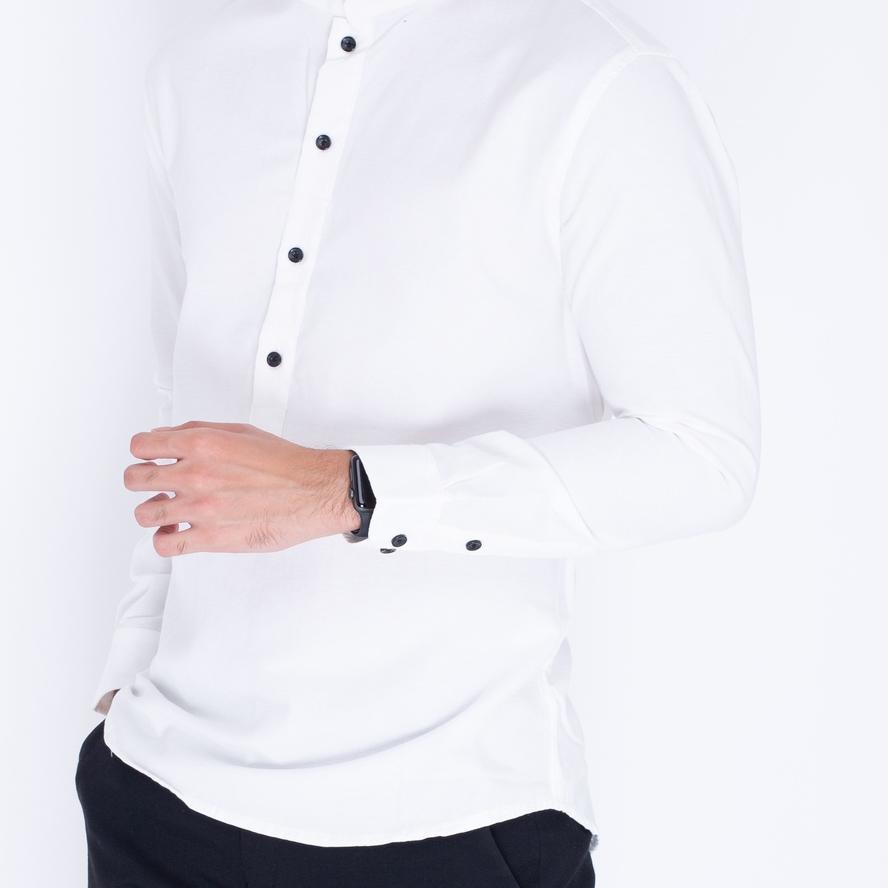 ➣ Koko Kurta Pria Panjang Putih - Baju Muslim Pria Lengan Panjang Putih - Kemeja Pria Lengan Panjang