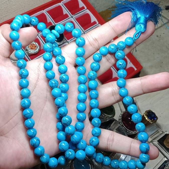 tasbeh batu pirus biru