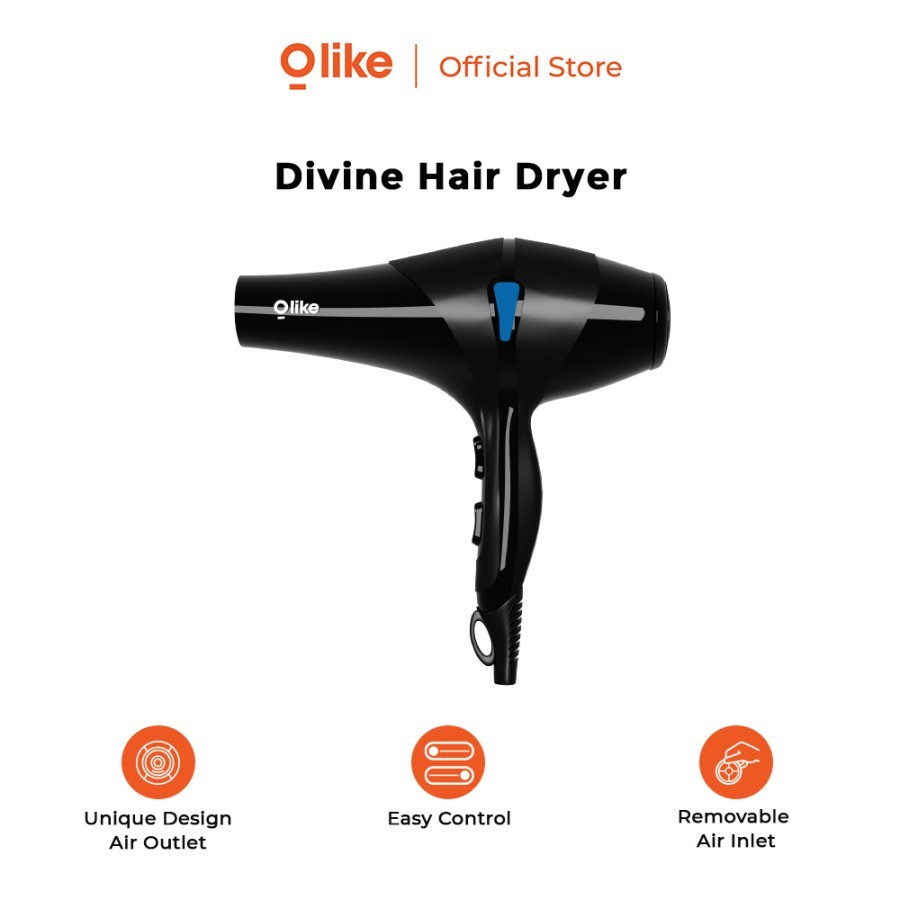 Olike Hair Dryer Divine Low Watt - Pengering Rambut Garansi Resmi