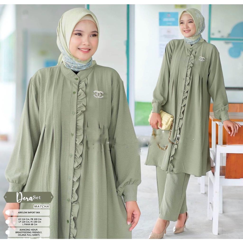 ASOFA SETELAN LONGTUNIK ONESET PREMIUM WANITA MUSLIMAH AIRFLOW CRINCKLE DEODORA