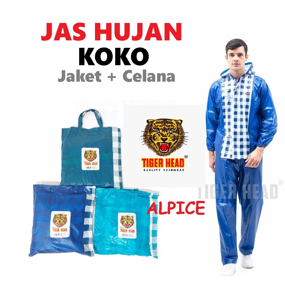 Jas Hujan Jaket Celana Koko Tiger Head 68288