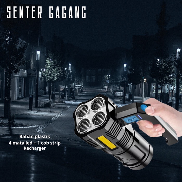 SENTER LED 4 MATA 48W + 20W / SENTER LED CHARGEABLE / SENTER GAGANG