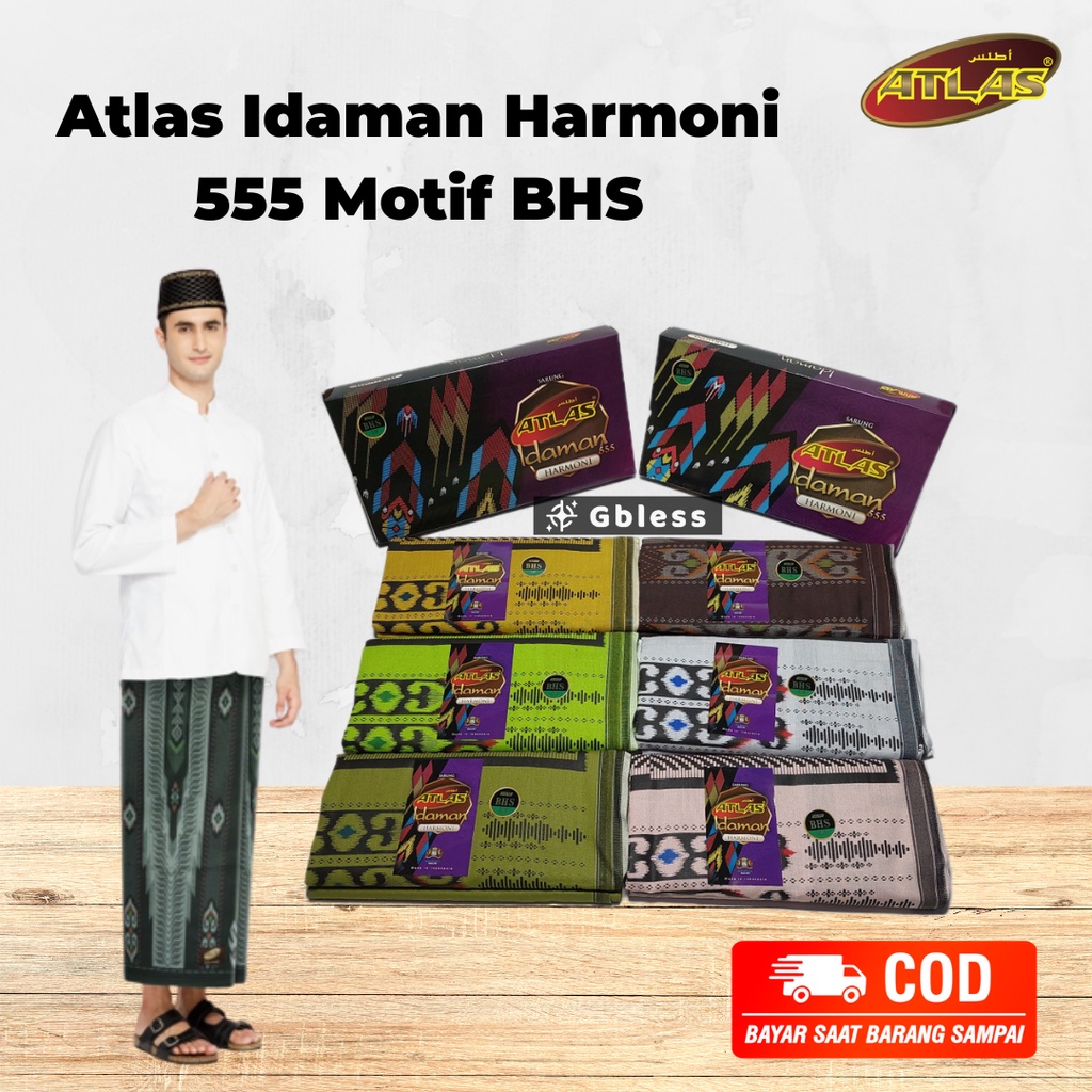 Sarung Pria Atlas Idaman Harmoni 555 Motif BHS Kain Sarung Pria Dewasa Premium