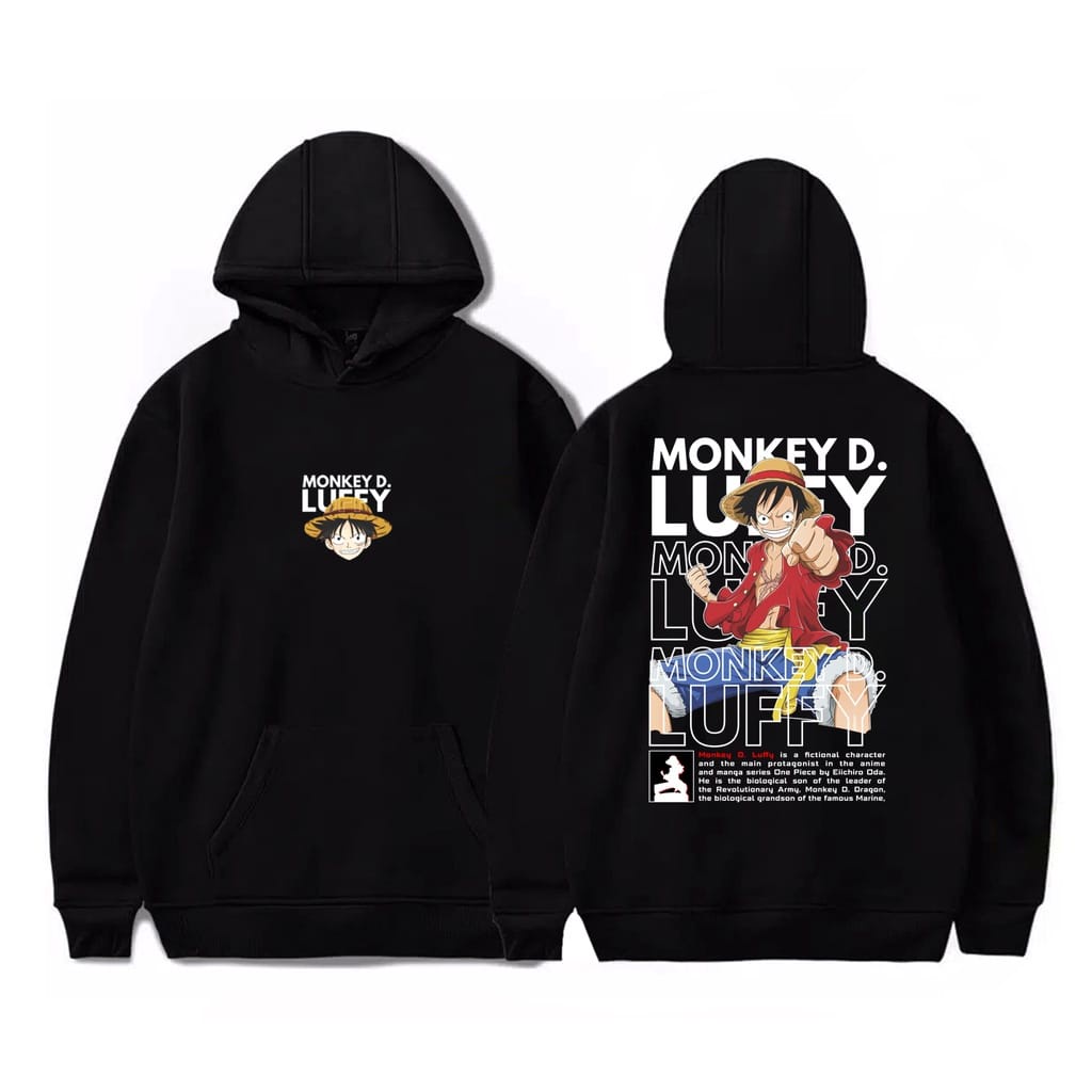 JAKET HOODIE ANIME SERIES PRIA WANITA WARNA HITAM