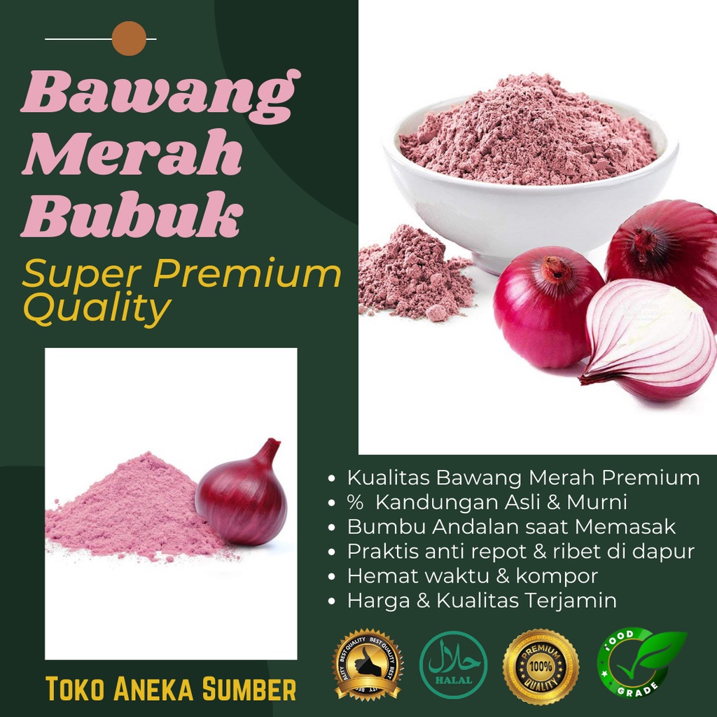 

Bawang Merah / Onion Bubuk / Powder Mixed Recommended & Best Quality Rempah Rempah From Premium Ingredients 70gram