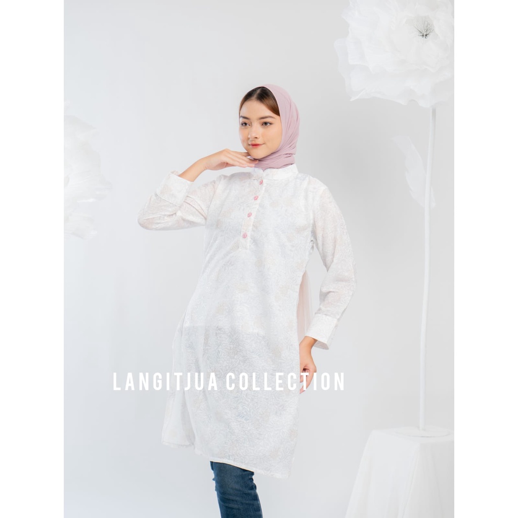 Agatha White Tunic 01 | Model Tunik Warna Putih