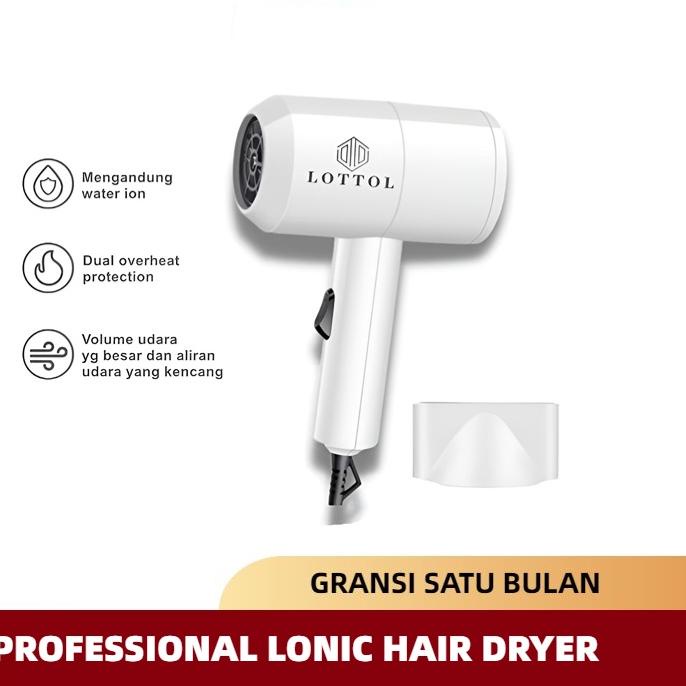 ☎ LOTTOL Alat Pengering Rambut Portable/Professional Ionic Hair Dryer ❈