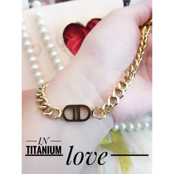 Kalung Titanium Liontin DD Gold Perhiasan Wanita 2202a2