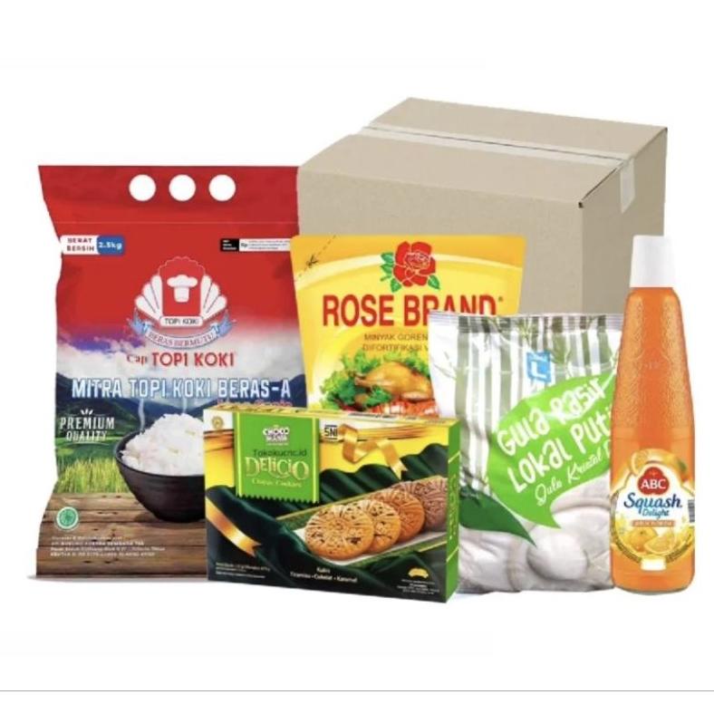 

Produk - Paket Parcel/Parsel/Hampers Sembako Ramadhan 2023 / Lebaran 2023 Isi 5 Produk Promo Best Seller!!