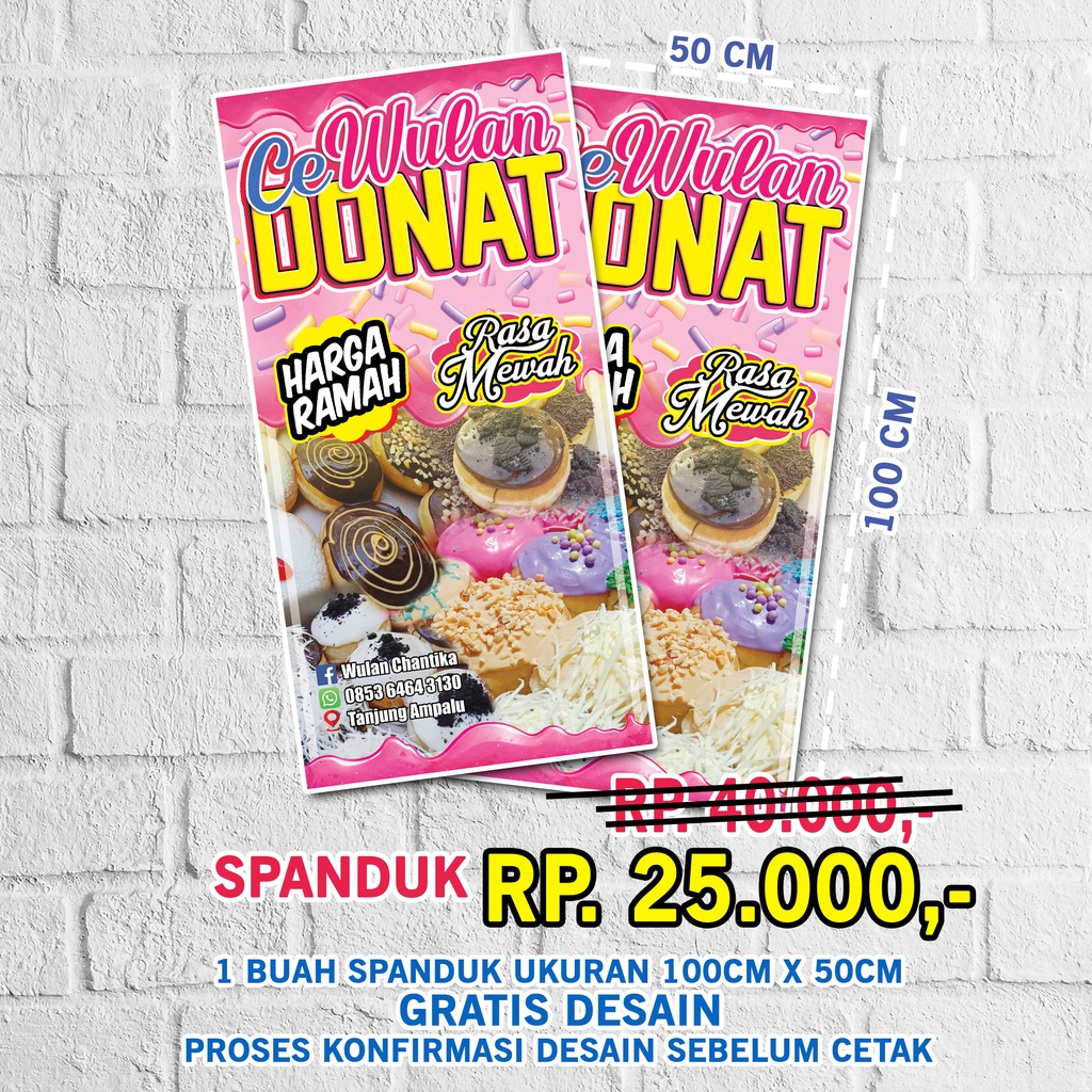 SPANDUK JUALAN MAKANAN MINUMAN GRATIS DESAIN