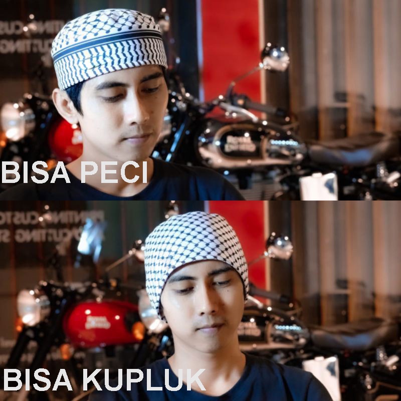 Kupluk Palestine Peci motif sorban peci kopiah 2 fungsi peci dan beaniehat