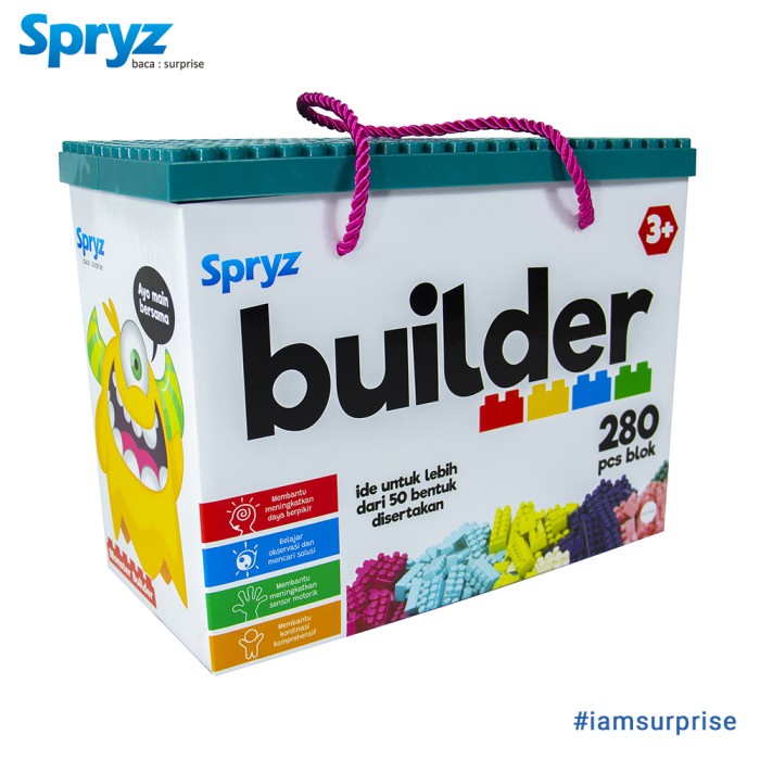 Brick Spryz Builder Mainan Bricks Block 280 Pcs