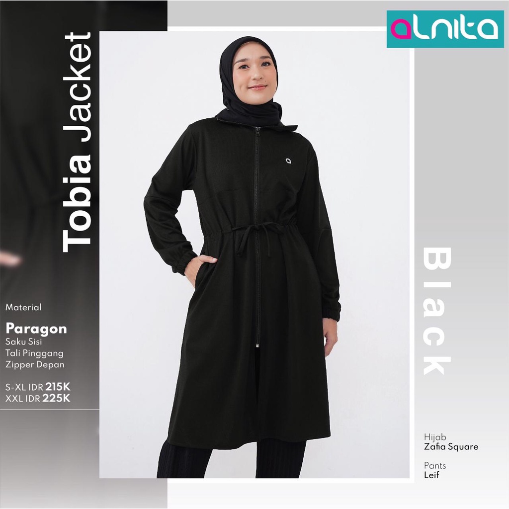 Alnita Tobia Jacket Bahan Paragon Simpel Wanita Polos bisa COD