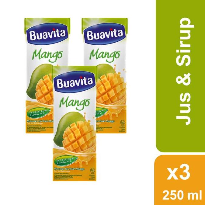 

Pesan ajam3M7y Buavita Mango 250ml Multi Pack