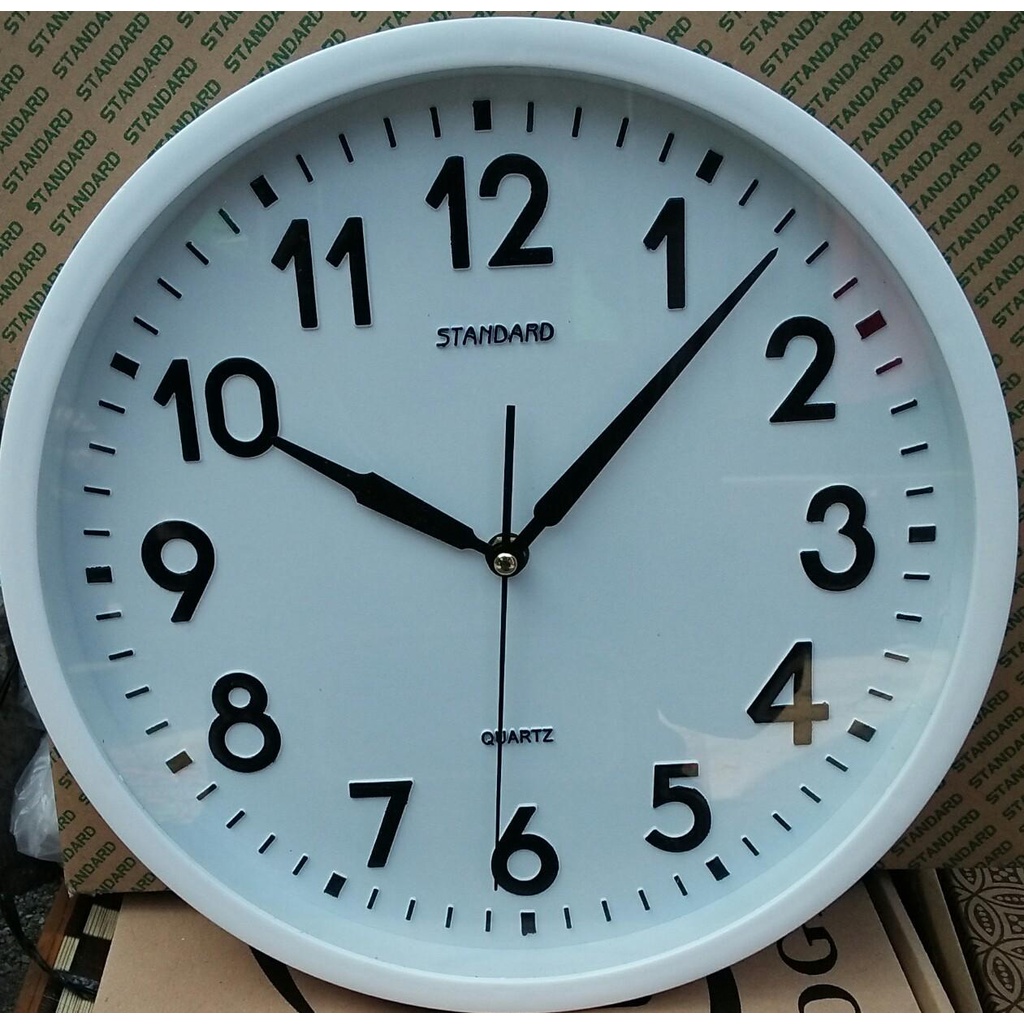 Jam Dinding Merk Standard Putih Polos 30 CM Jam Dinding Rumah Polos