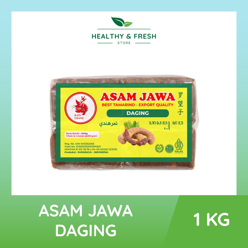 

Asam Jawa / Asem Jawa Daging Cap Ratu Udang 1Kg @250gram