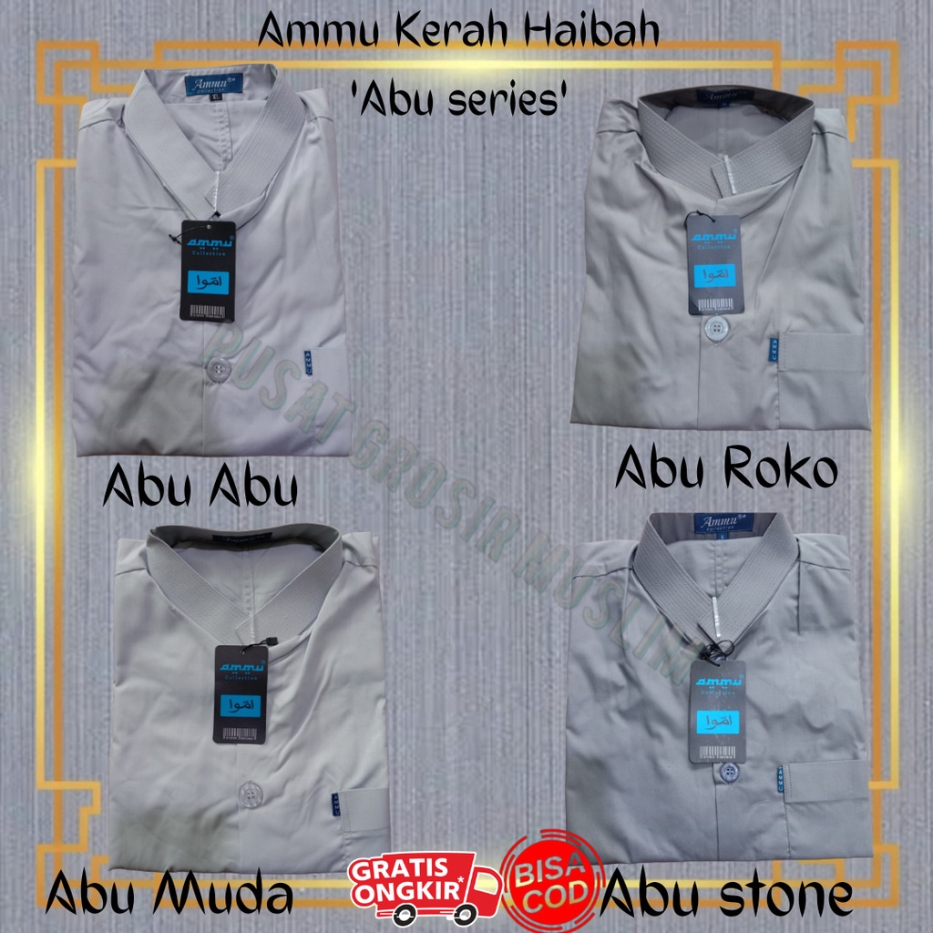 Baju Koko Ammu Dewasa Abu Series Abu stone, Abu Muda, Black stone, gun smoke Termurah!!!