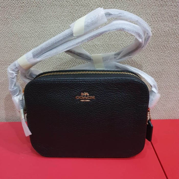 Selempang Tas Coach Mini Camera Bag Leather Black Asli