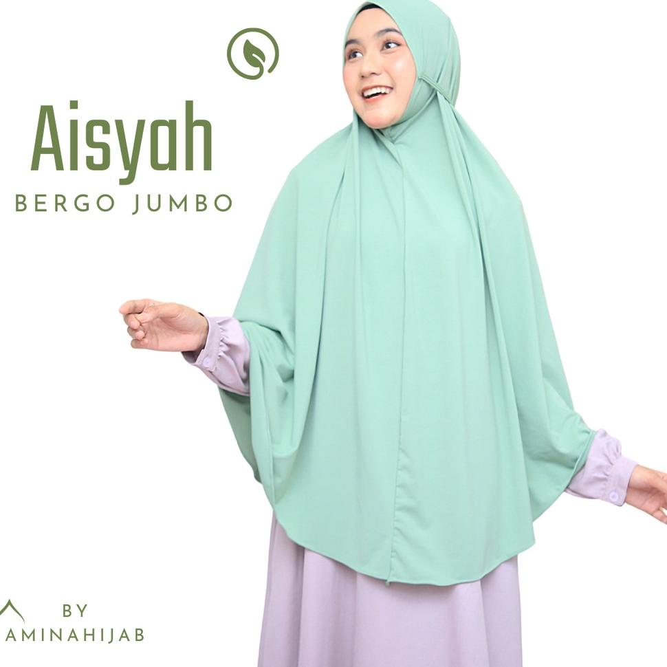 MENARIK Hijab Khimar Jilbab Instan Kerudung Syari Bergo Tali Jumbo Jersey Aisyah