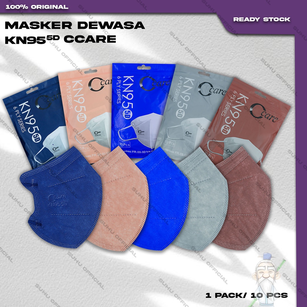 Masker KN95 CCARE 6Ply Isi 10Pcs Warna Blue Biru Elektrik 95 6 Ply Surgical Mask Kemenkes