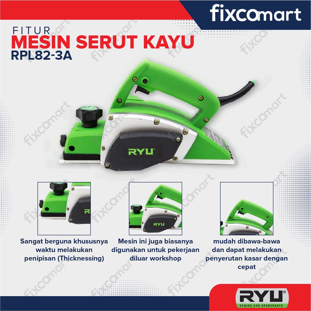 Ryu Planer / Mesin Serut Kayu Rpl 82-3A 570 W