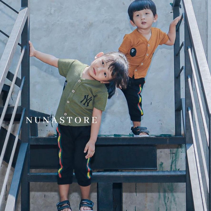 LANGSUNG ATC SaintQueen Motif Baseball NY 02 / Setelan Baju Bayi 3 bulan - 4 Tahun Setelan Anak Laki
