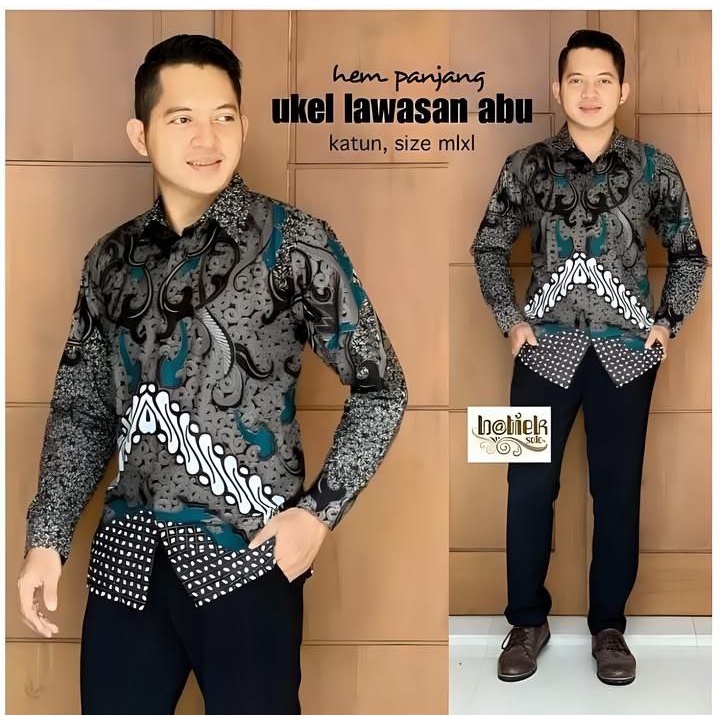 batik pria kemeja batik pria lengan panjang size m l xl xxl terlaris