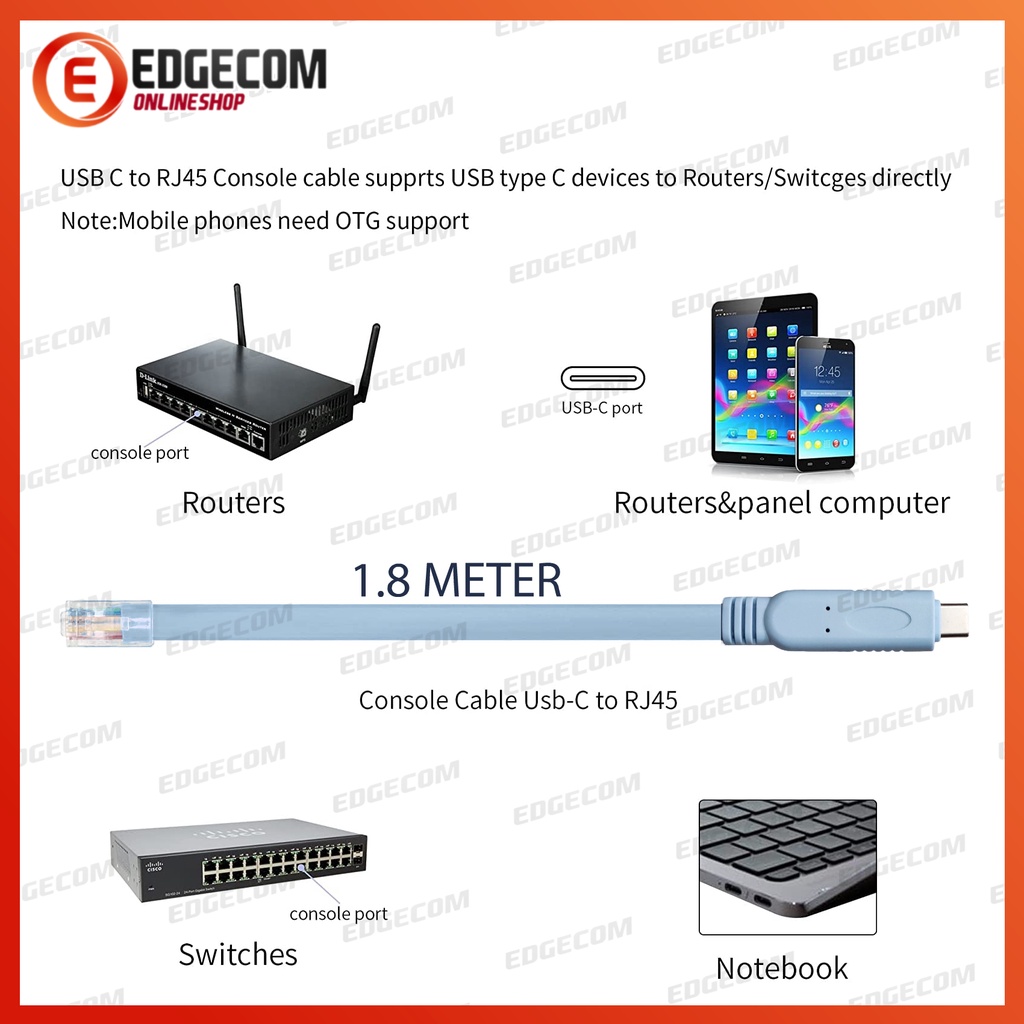 Kabel Console FTDI USB Type C to RJ45 Cisco Console Cable