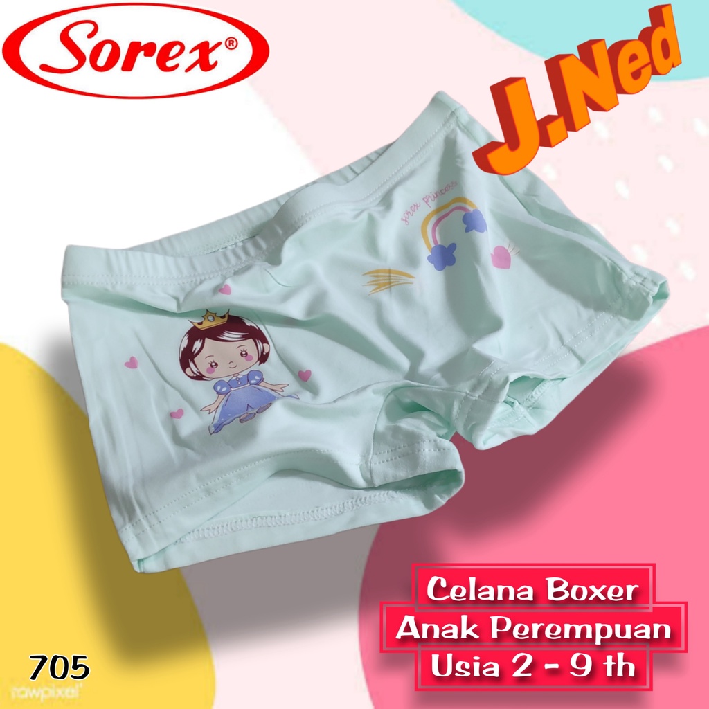 J705 (hrg satuan) CD BOXER ANAK WANITA SOREX M-XL SOREX USIA 2 - 9 TH