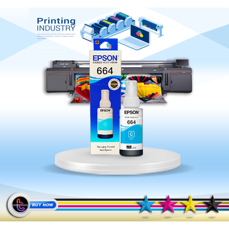 Tinta Epson 664 CYAN SERIES L360 L120 L110 L210 L220 L310 L850 L805 L1800 L800 L362 L365 L365 L366 L375