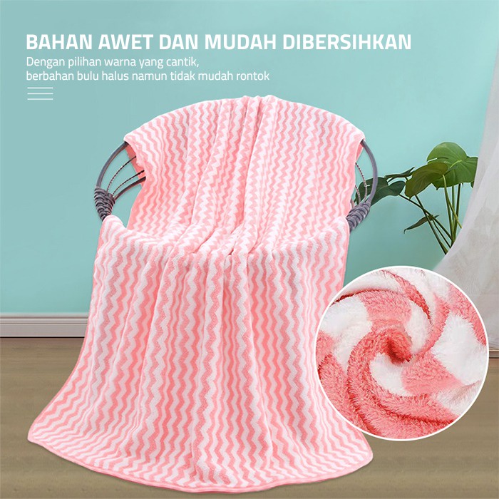 PROMO Handuk Mandi Zigzag Ukuran Standar Dewasa 70cm X 140cm  cm nyerap air bulu super halus handuk dewasa/anak-COD