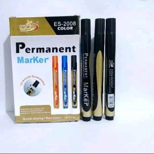 SPIDOL PERMANENT/PERMANENT MARKER ESCO-2008 TINTA HITAM MURAH