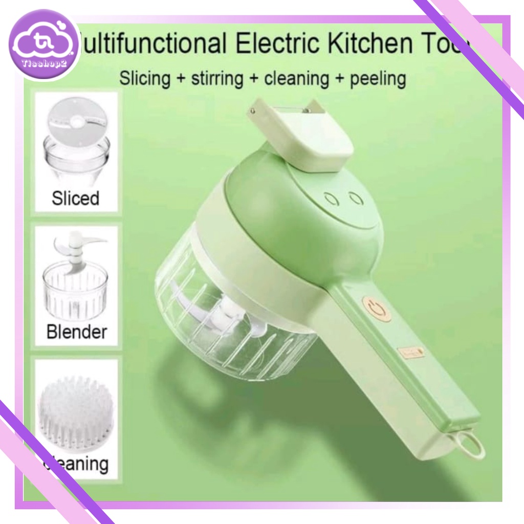 BLENDER TANGAN  4IN1 / FOOD CHOPPER MULTIFUNGSI / ALAT PEMOTONG SAYUR DAN LAINNYA USB TYPE C