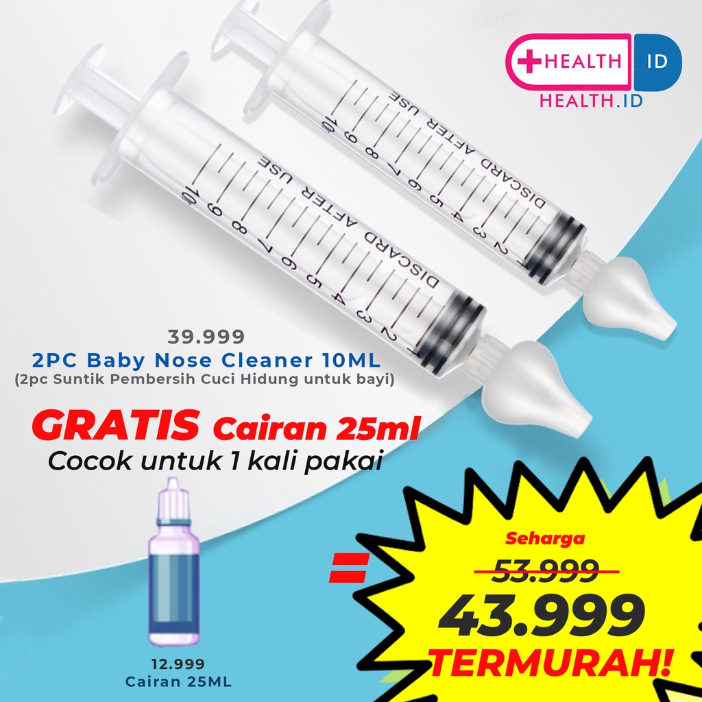 Paket Cuci Hidung Lengkap dengan cairan mini 25ml cocok untuk sekali pakai