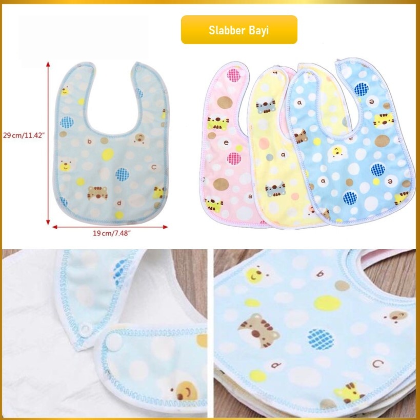 Celemek Bayi Clemek Makan Baby Slabber Bayi Bib Kain Handuk Cemek Makanan Air Liur Waterproof Batita Balita Anak Laki Laki Perempuan ACK38