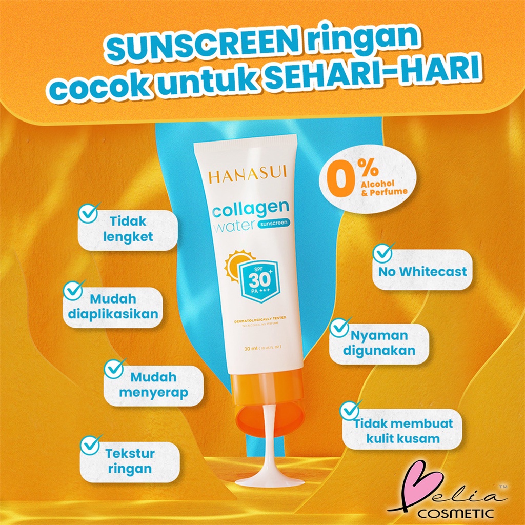 ❤ BELIA ❤ Hanasui Collagen Water Sunscreen SPF 30 | SPF 50 |30ml | Tabir Surya | Sunblok | BPOM | BABY BUNNY