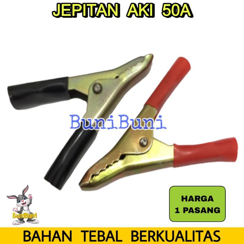 JEPITAN AKI 50A - Jepit / Capit Aki Accu Buaya 50A Universal (SEPASANG)