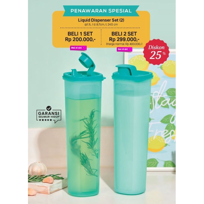 Liquid Dispenser Cooking Oil (2) Wadah Minyak Tupperware