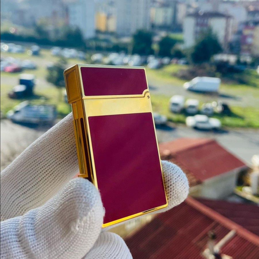 Korek Api S.t Dupont Red Gold Plated Paris Super Premium Quality