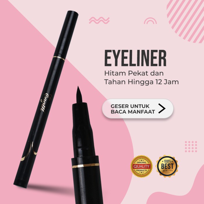 Eyeliner LongLasting Waterproof Pencil Alis Tahan Lama Tahan Air Black Kemasan Kecil