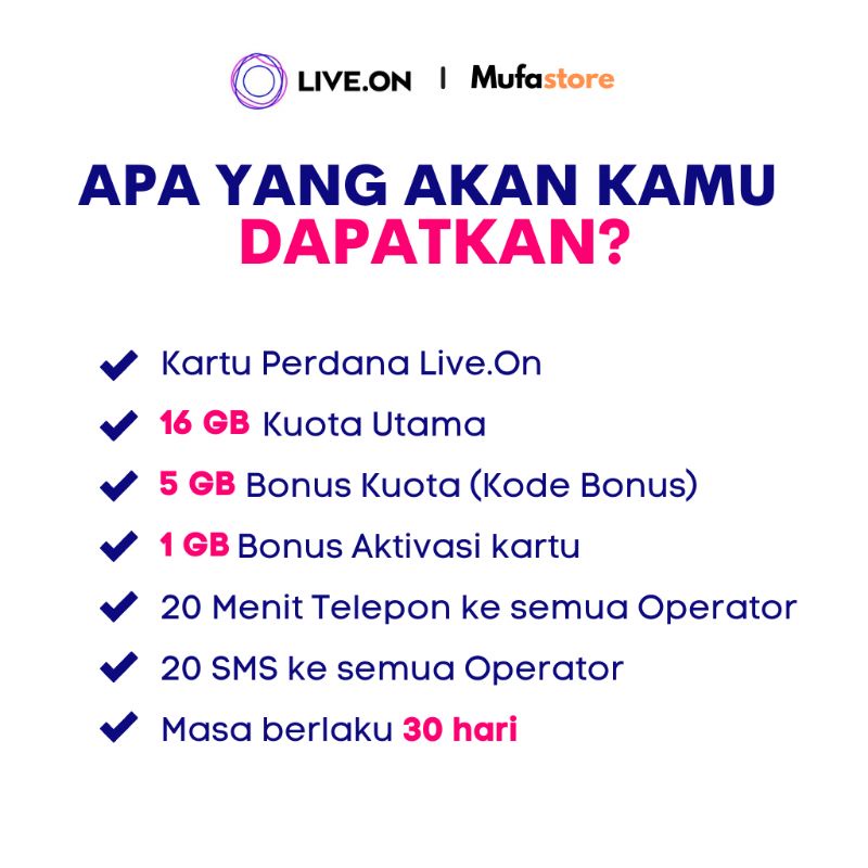 Kartu Perdana Live On XL 22GB (30 Hari) | Gratis Ongkir COD