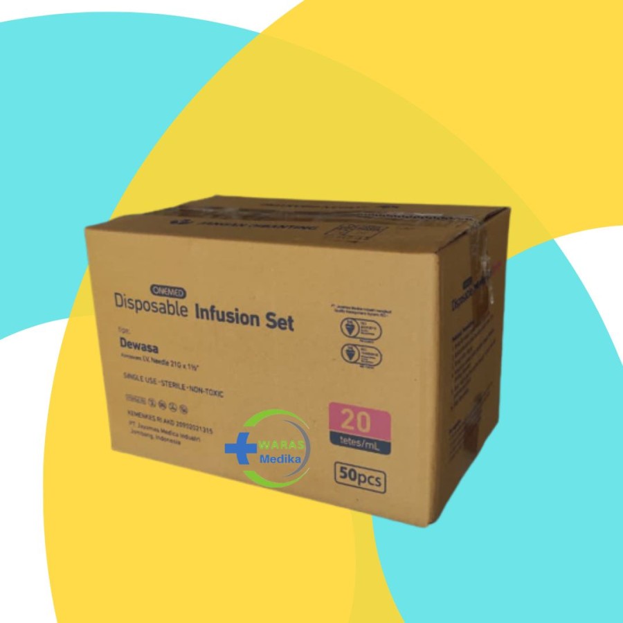 Infus Set Dewasa Box isi 50pcs OneMed / Selang Infus set Murah